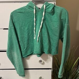 Forever 21 Green Cropped Sweatshirt